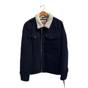 SOLD 💰 LEVIS MEN TRUCKER JACKET - Blue Corduroy, Sherpa Lined Medium - NWT